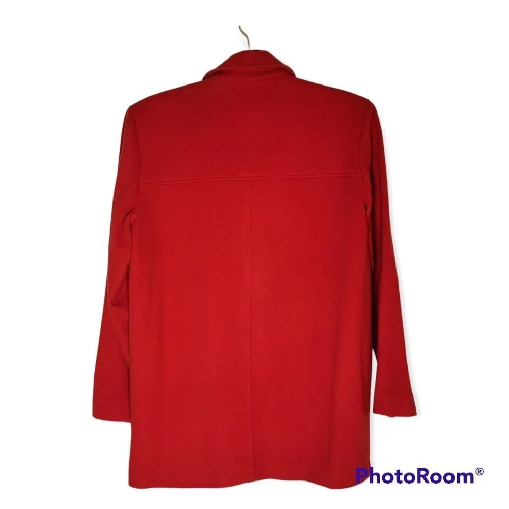 Henri Bendel Red Lightweight Wool Coat Size S